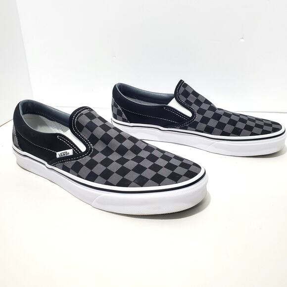 Vans Classic Slip On Checkerboard Black/Pewter Mens 9.5 - Picture 8 of 15